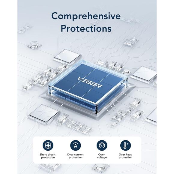 VEGER Portable Charger 10000mAh Slim Fast Charging USB C Power Bank White - Picture 9 of 9